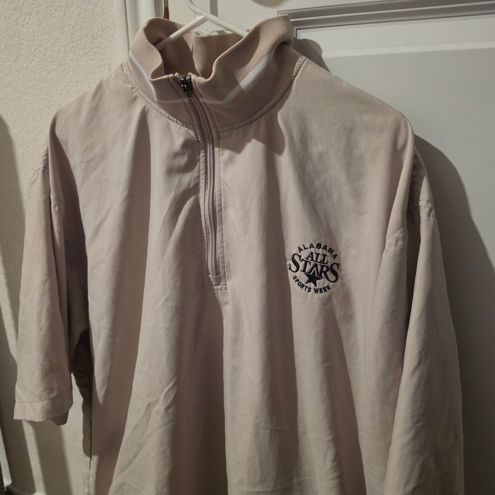 Russell Athletic Mens Tan Alabama All Stars Quarter Zip Windbreaker Pullover L